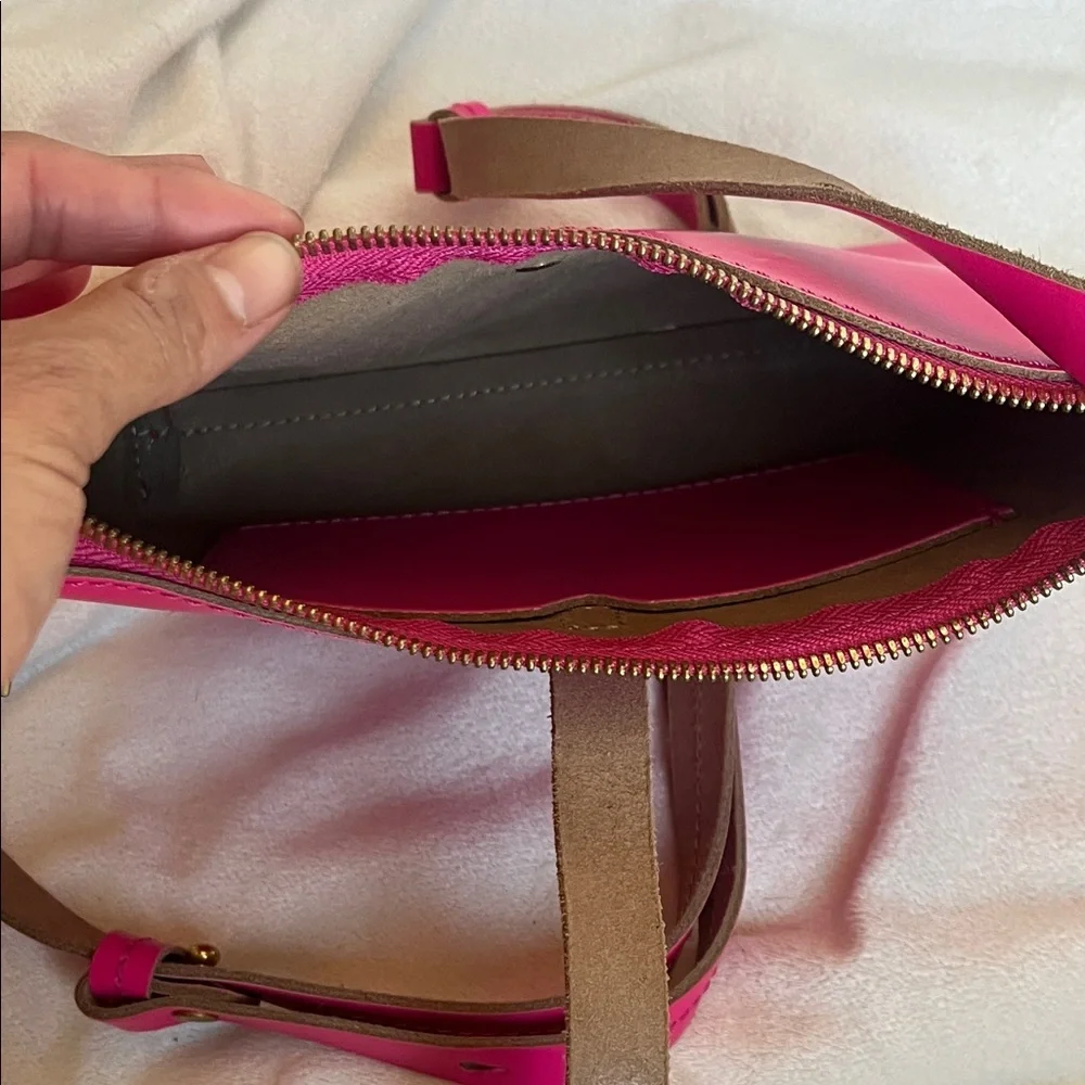 J. Crew Leather Vibrant Pink Crossbody Bag - Picture 5 of 12